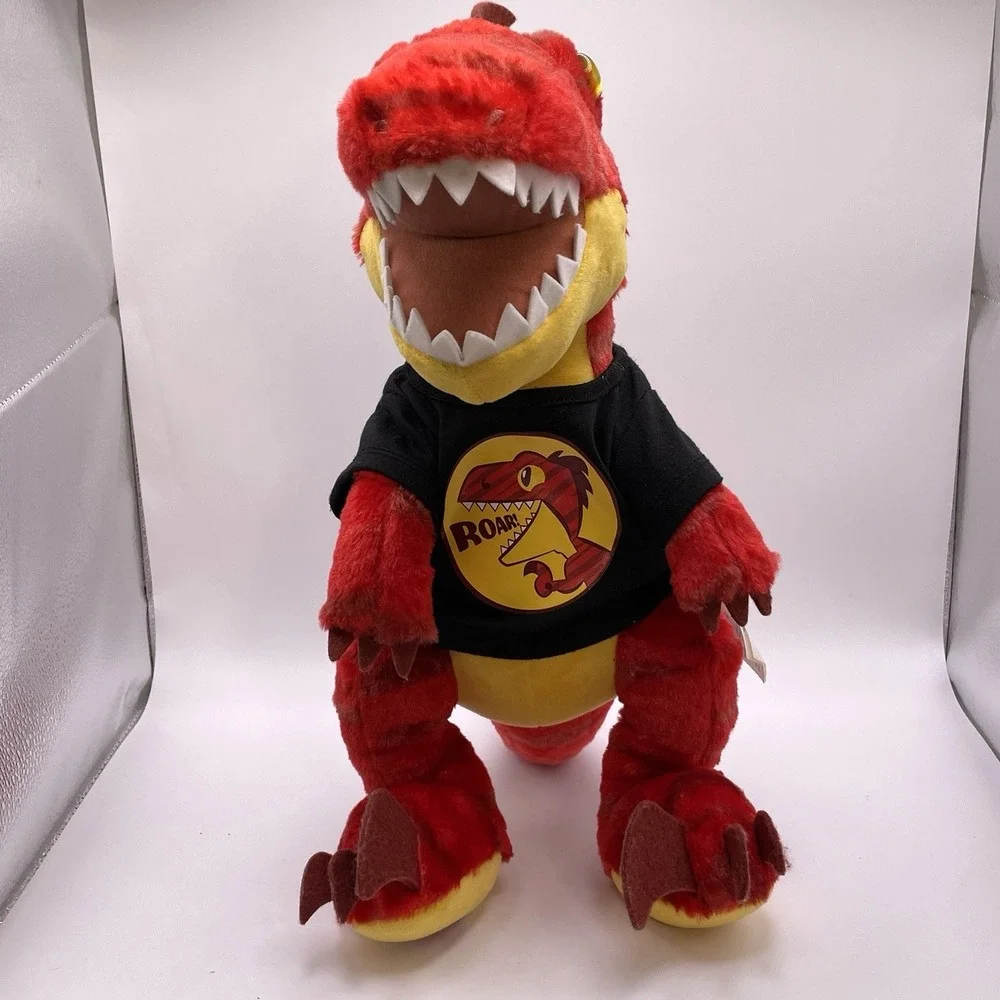 Build A Bear Red Dinosaur T Rex Velociraptor w/ Tee & Sound 19‎ Inch Plush BAB